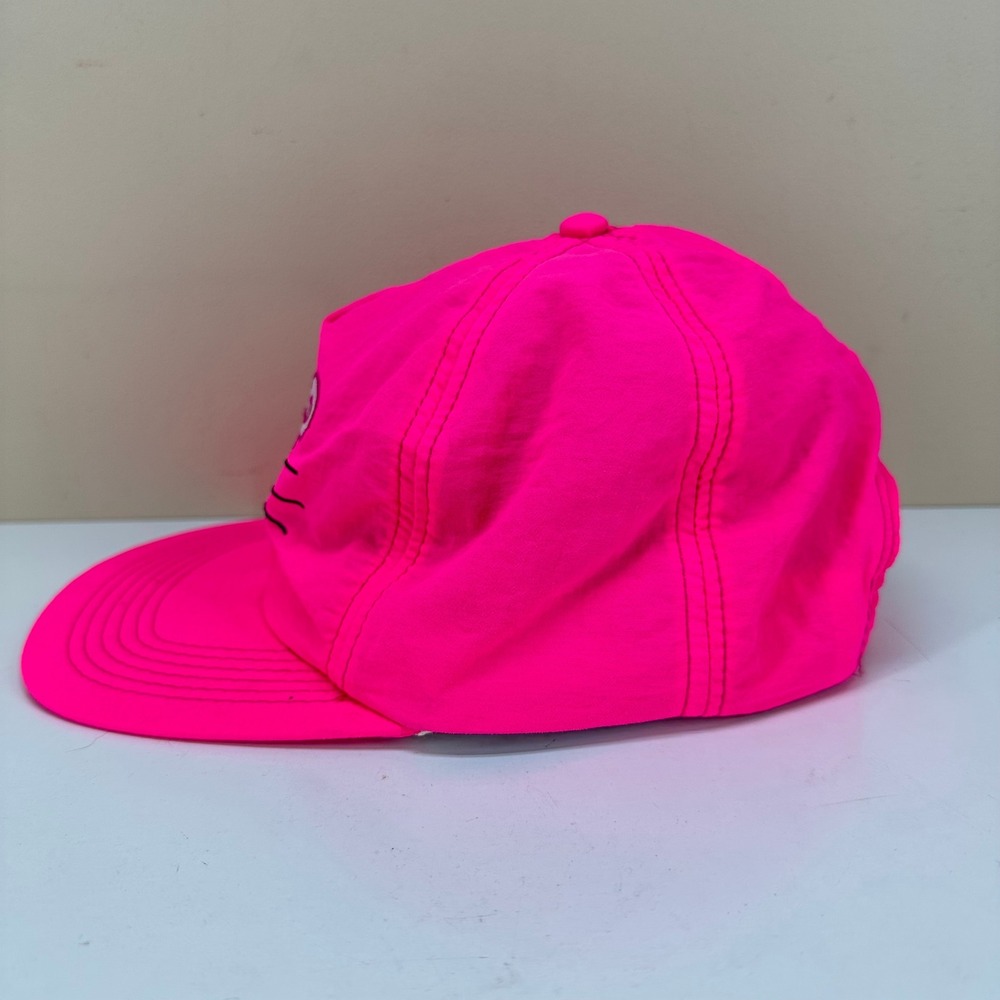 Vintage Pink Panther Hat Adjustable Neon Snapback Made In USA Embroidered 90s - Picture 2 of 7